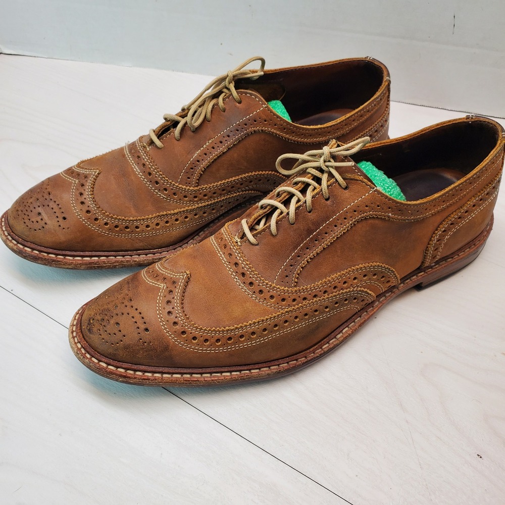 Allen Edmonds Neumok Brown Leather Wingtip Oxford Shoes 4085 Men 12 B Ivy League